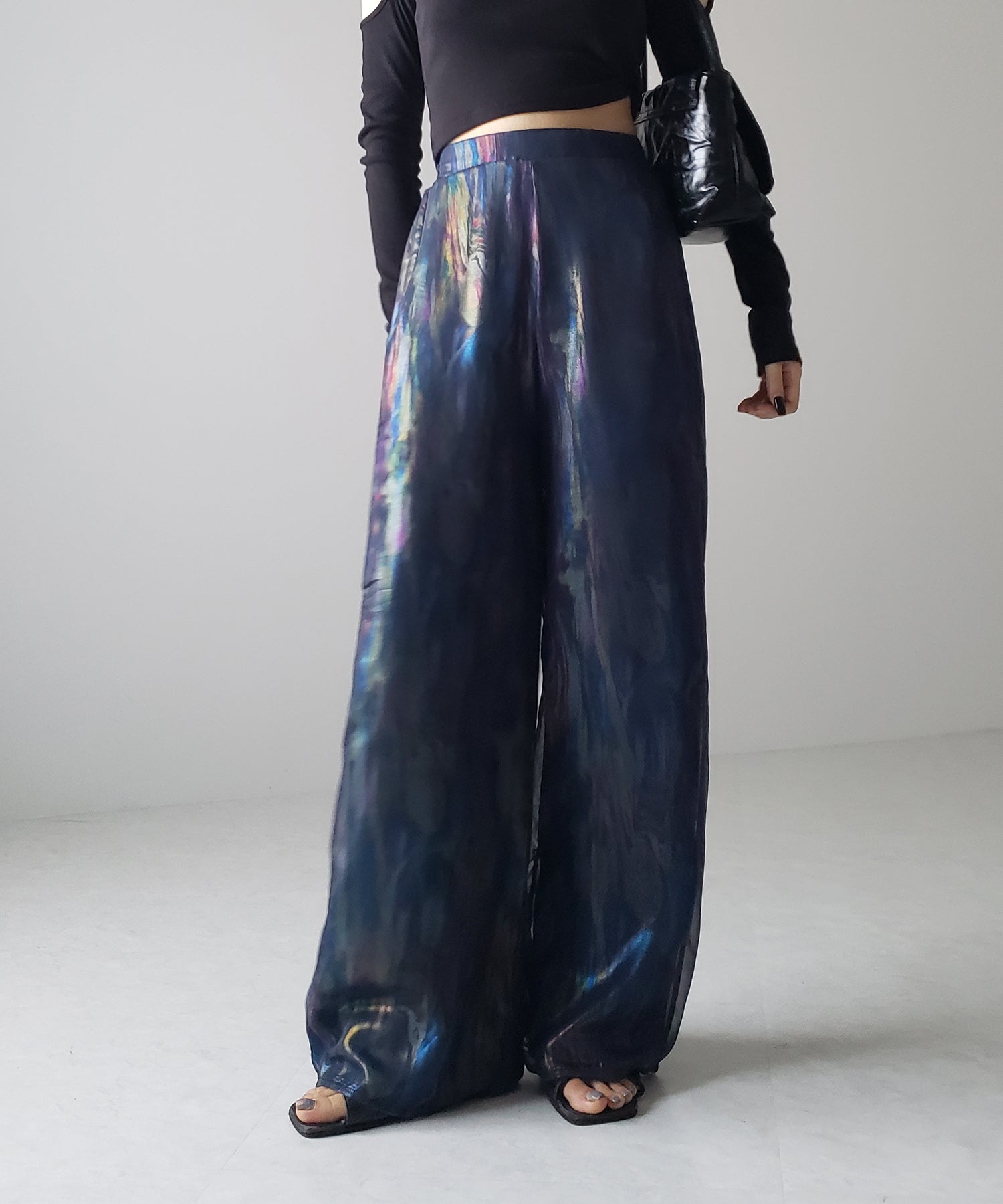 【 裏地付き 】オーロラグロスオーガンジーワイドパンツ / Aurora gloss organdy wide pants