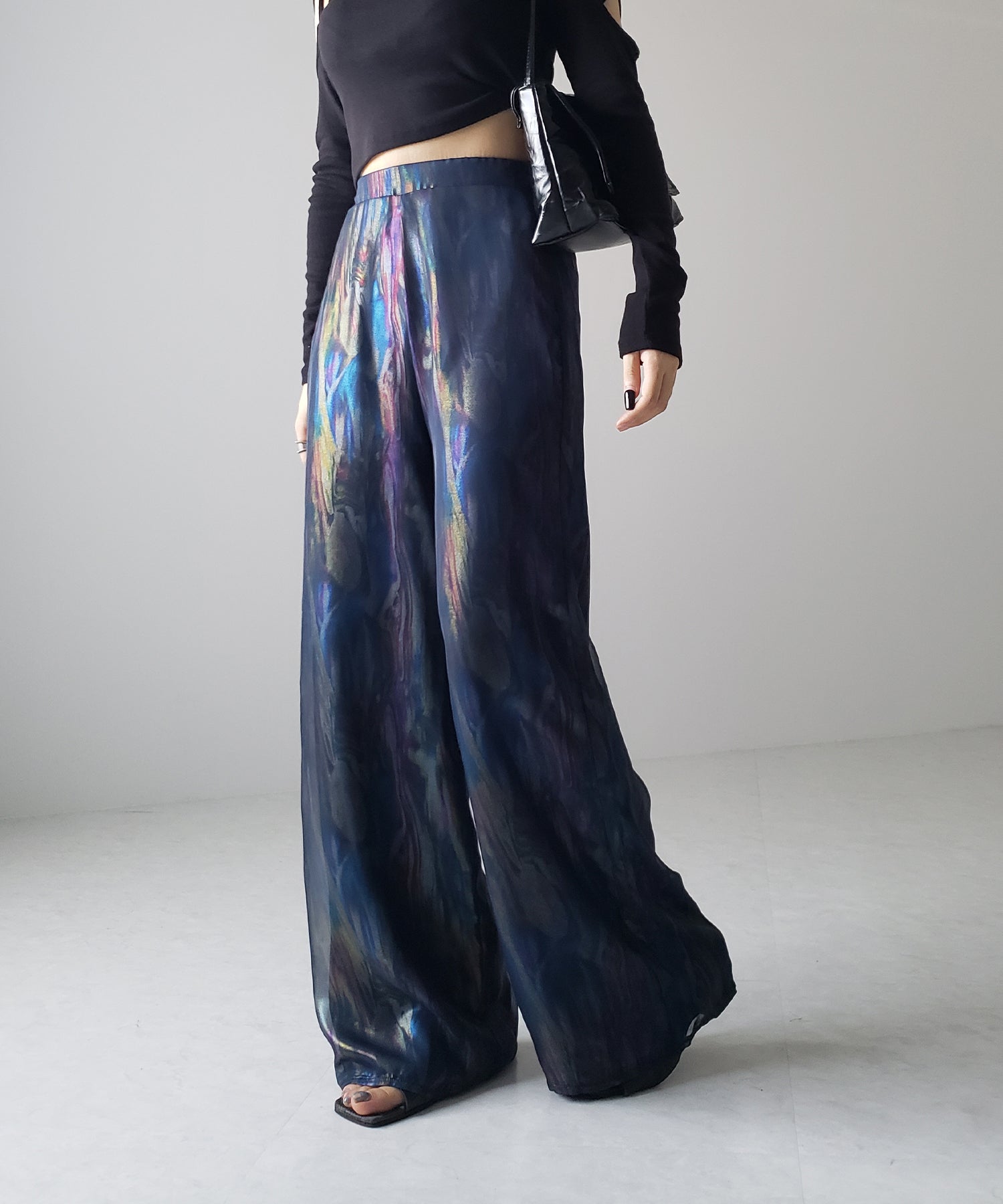 【 裏地付き 】オーロラグロスオーガンジーワイドパンツ / Aurora gloss organdy wide pants