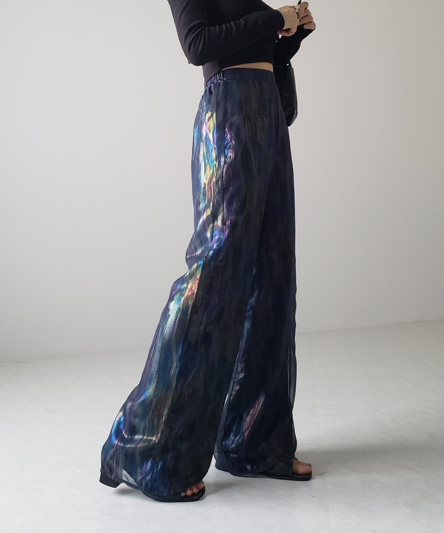 【 裏地付き 】オーロラグロスオーガンジーワイドパンツ / Aurora gloss organdy wide pants