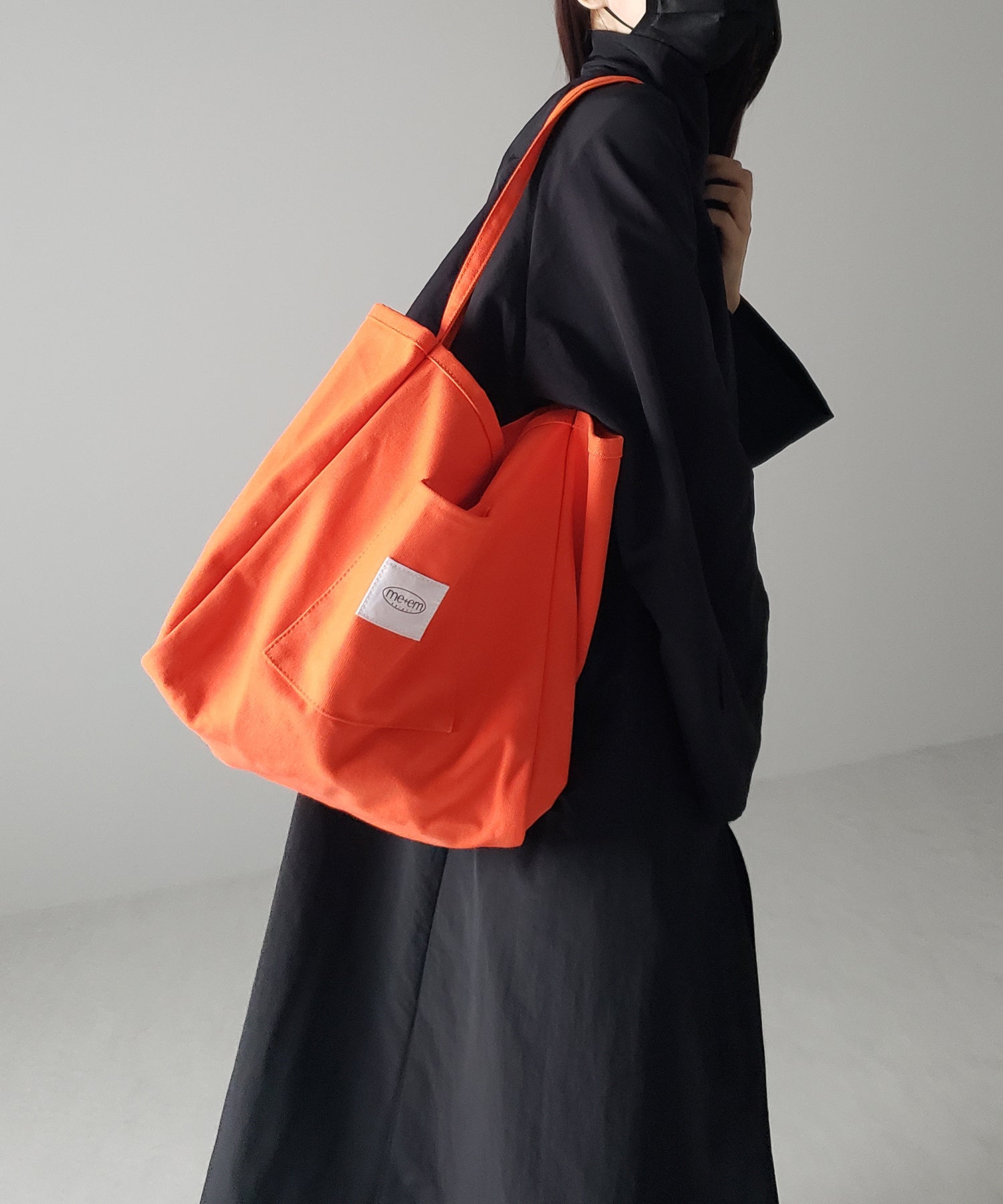 【 7color /大容量 】ミームセレクトオリジナルタグキャンバスカラートートバッグ / me+em select original tag canvas color totebag