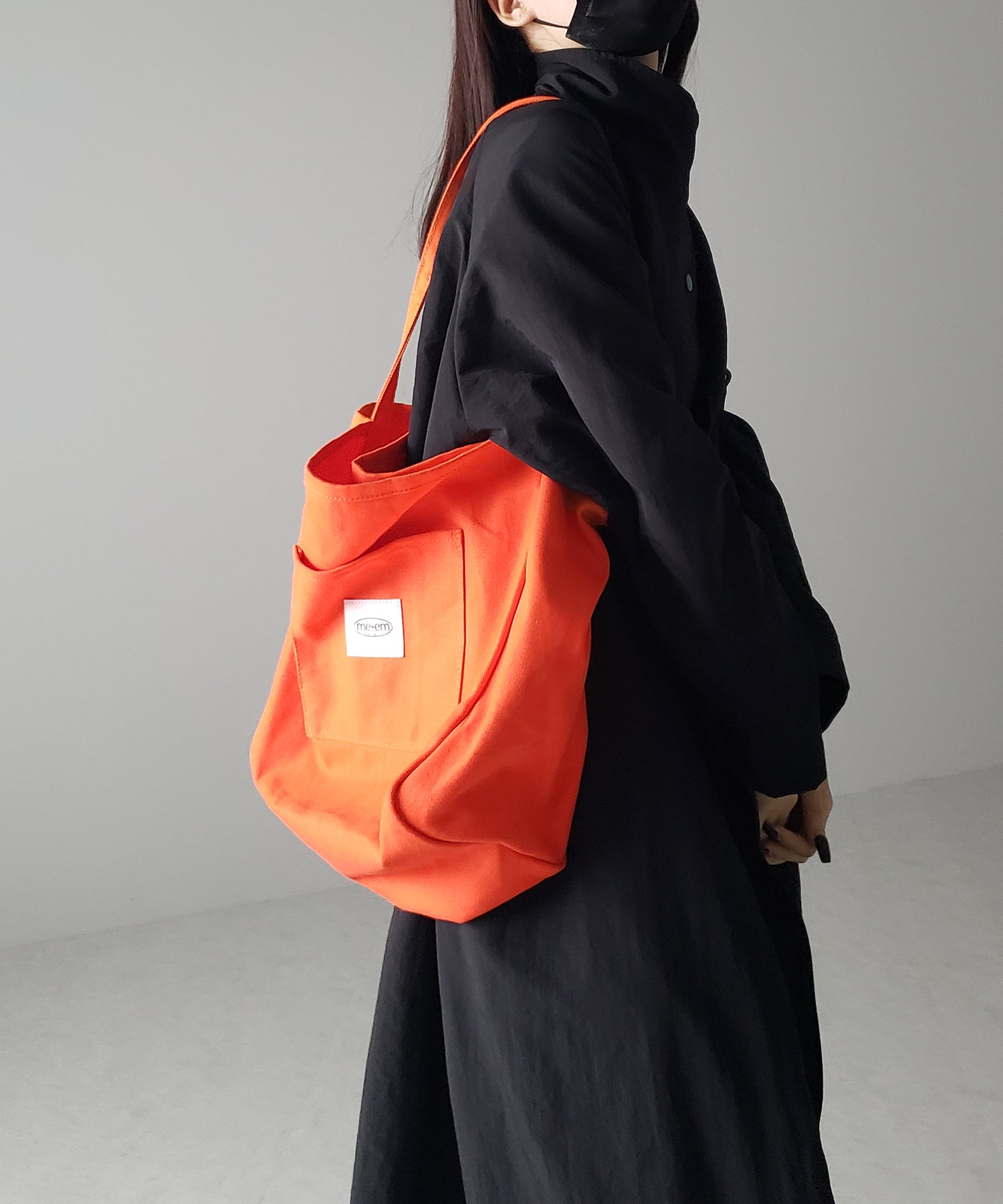 【 7color /大容量 】ミームセレクトオリジナルタグキャンバスカラートートバッグ / me+em select original tag canvas color totebag