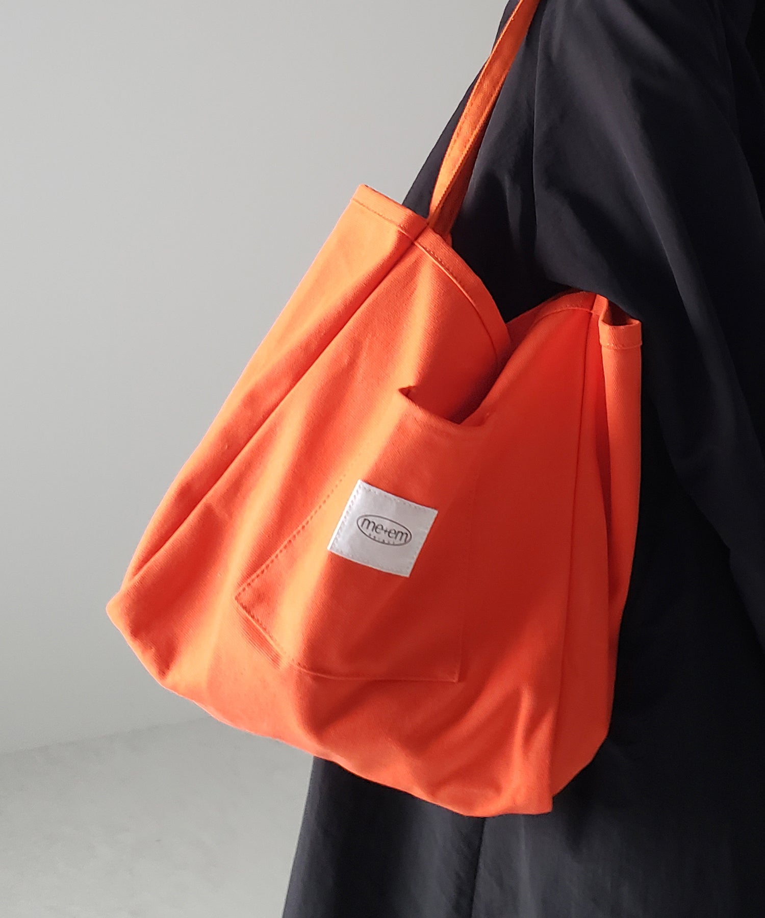 【 7color /大容量 】ミームセレクトオリジナルタグキャンバスカラートートバッグ / me+em select original tag canvas color totebag