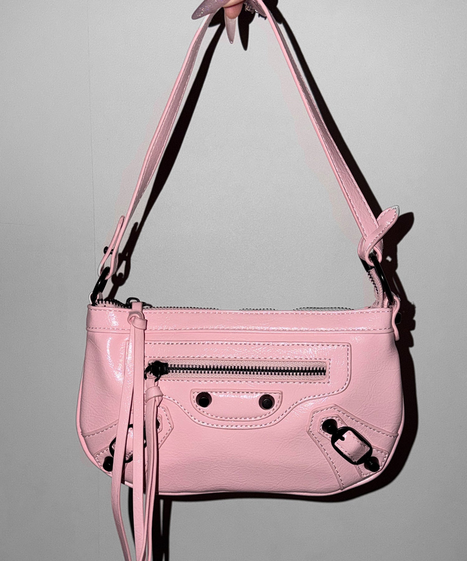 【 ショルダーストラップ付き2WAY 】ヴィンテージライクグランジミニハンドバッグ/ vintage like grunge mini hand bag