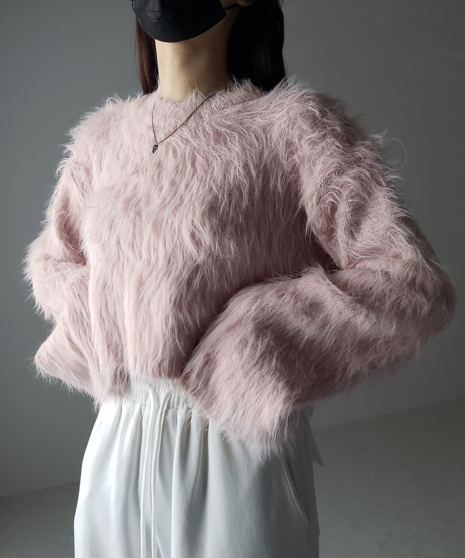 【 4COLOR 】ショートフェザーソフトシャギーニット