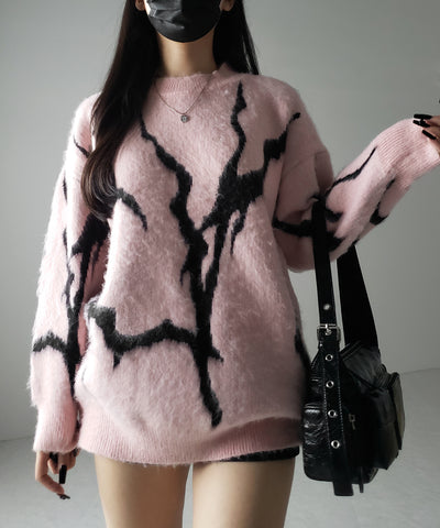 CRACK モヘアライクオーバーニット / CRACK mohair-like over knit