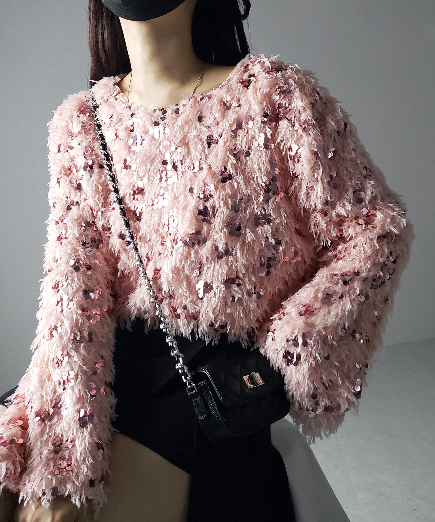 【 4color 】フェザースパングルオーバートップス/feather spangle over tops