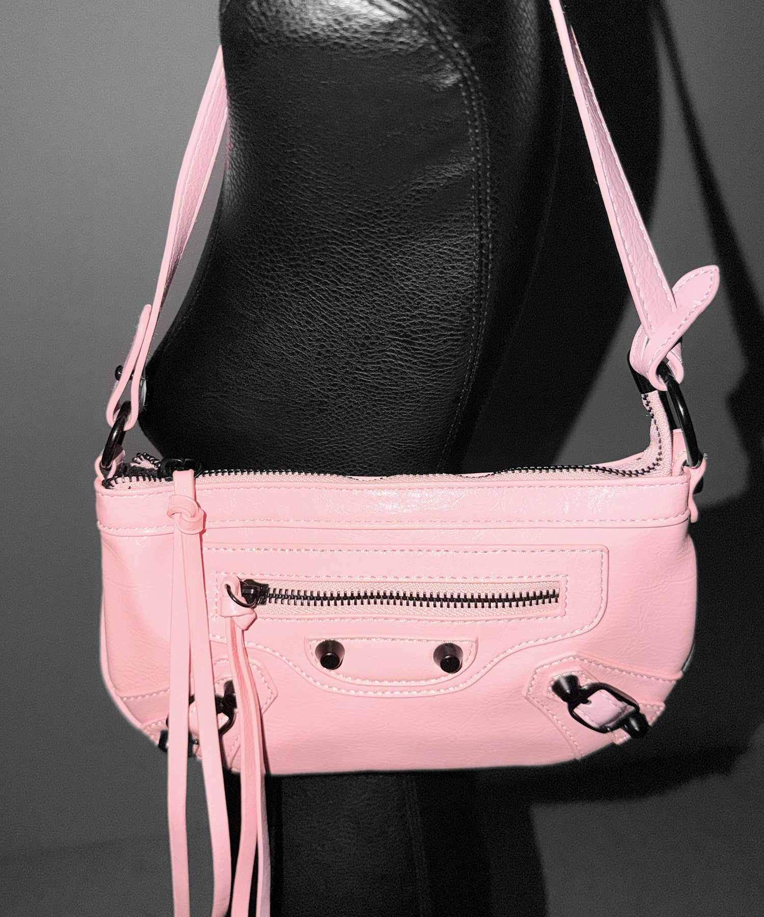 【 ショルダーストラップ付き2WAY 】ヴィンテージライクグランジミニハンドバッグ/ vintage like grunge mini hand bag