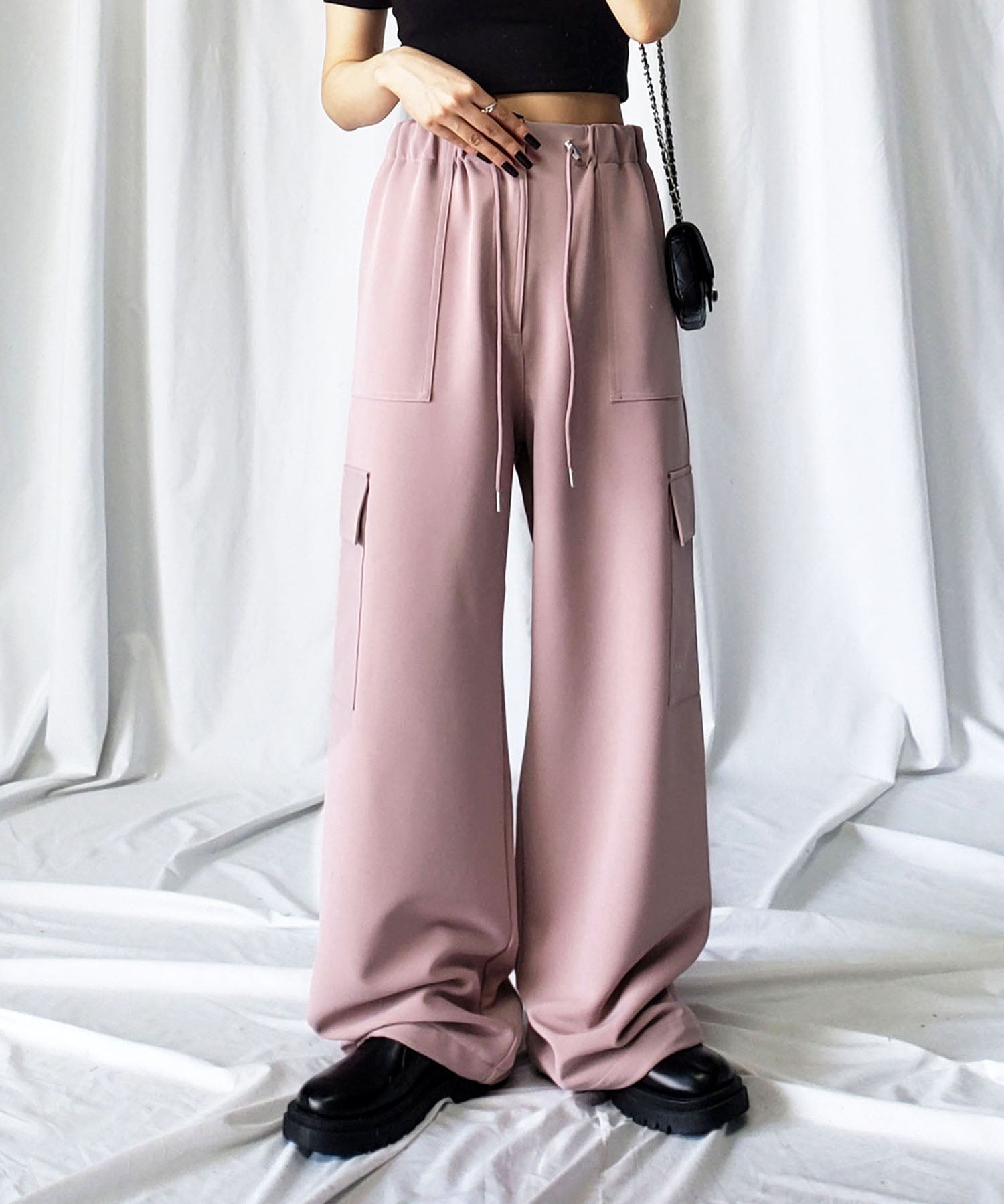 【 4size/6color 】2WAYドロストルーズカーゴワイドパンツ