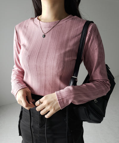 ヴィンテージプリント長袖クロップドリブTシャツ / vintage print longsleeve cropped lib Tee