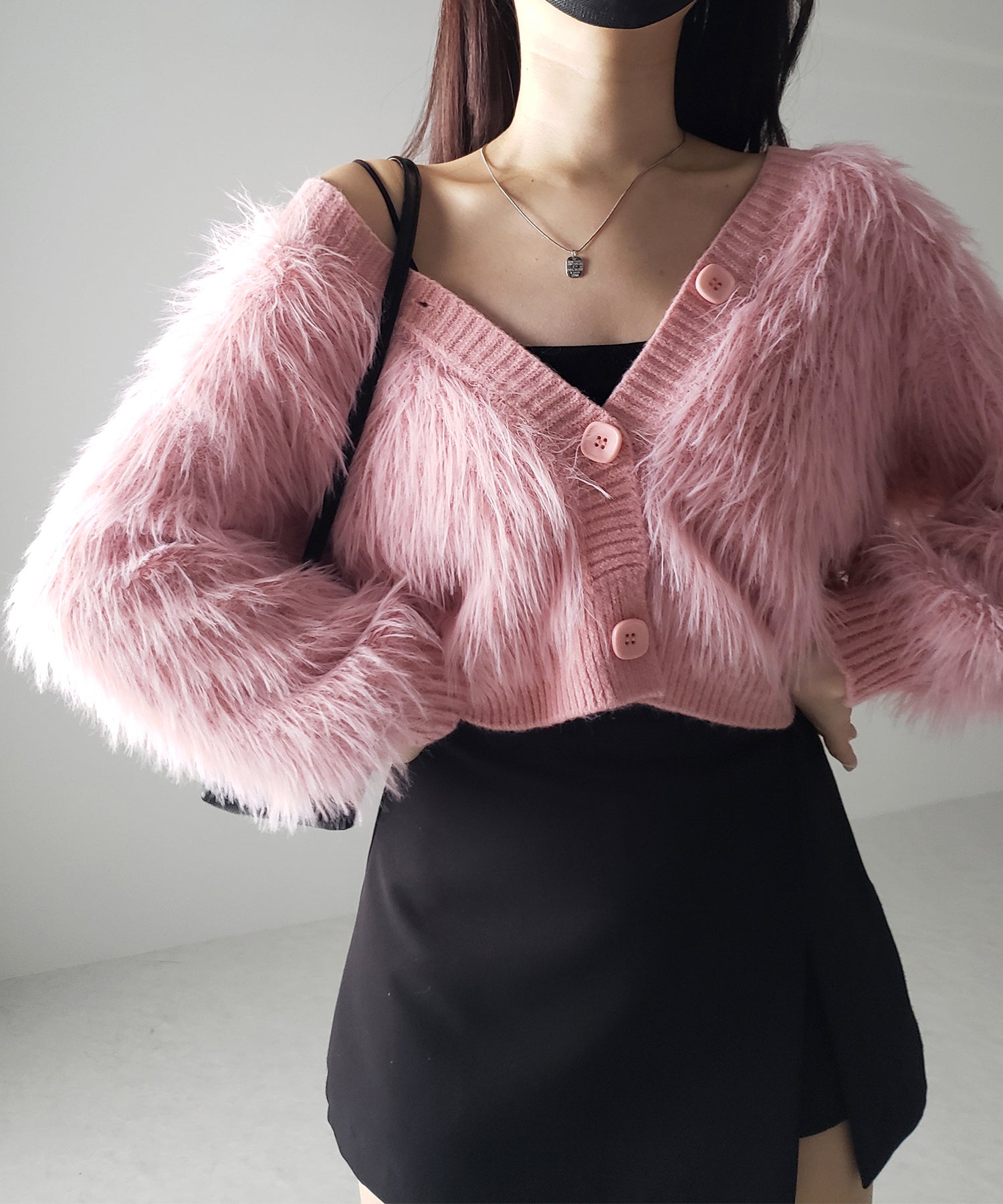 ファームードシャギーニットカーディガン