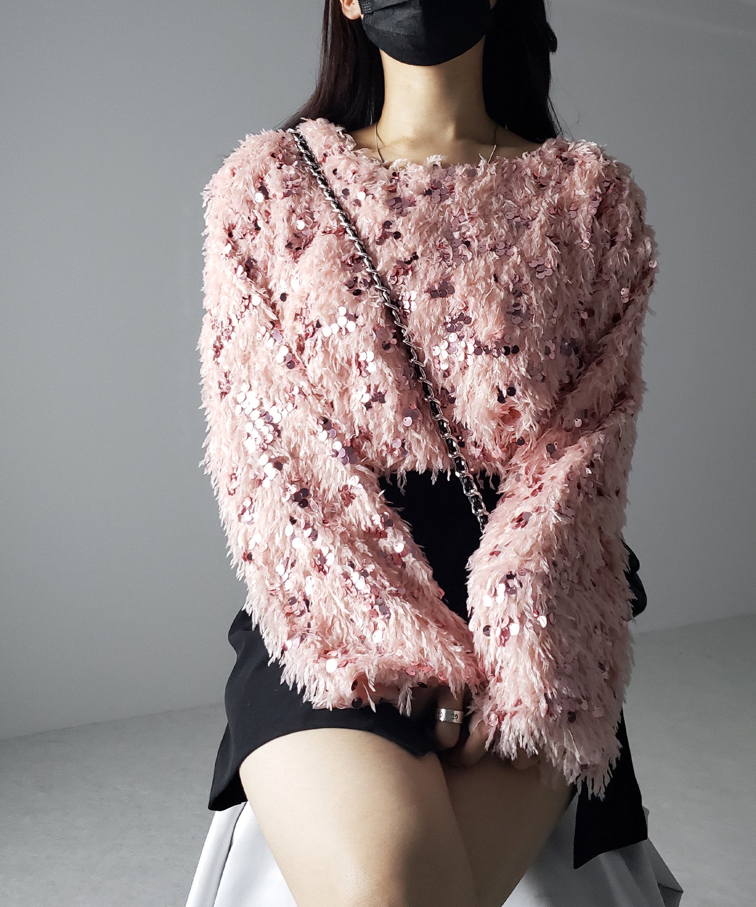 【 4color 】フェザースパングルオーバートップス/feather spangle over tops