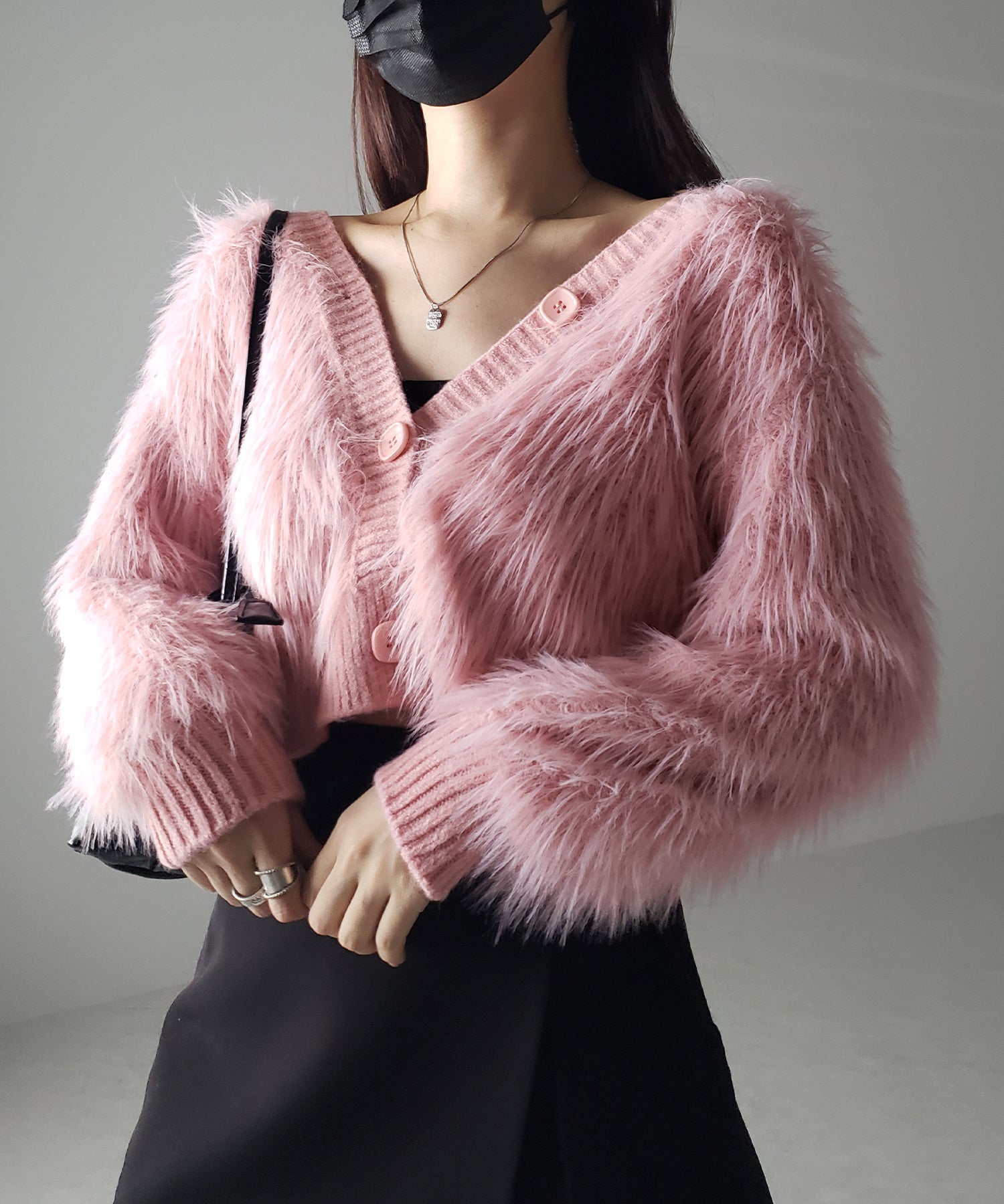 ファームードシャギーニットカーディガン