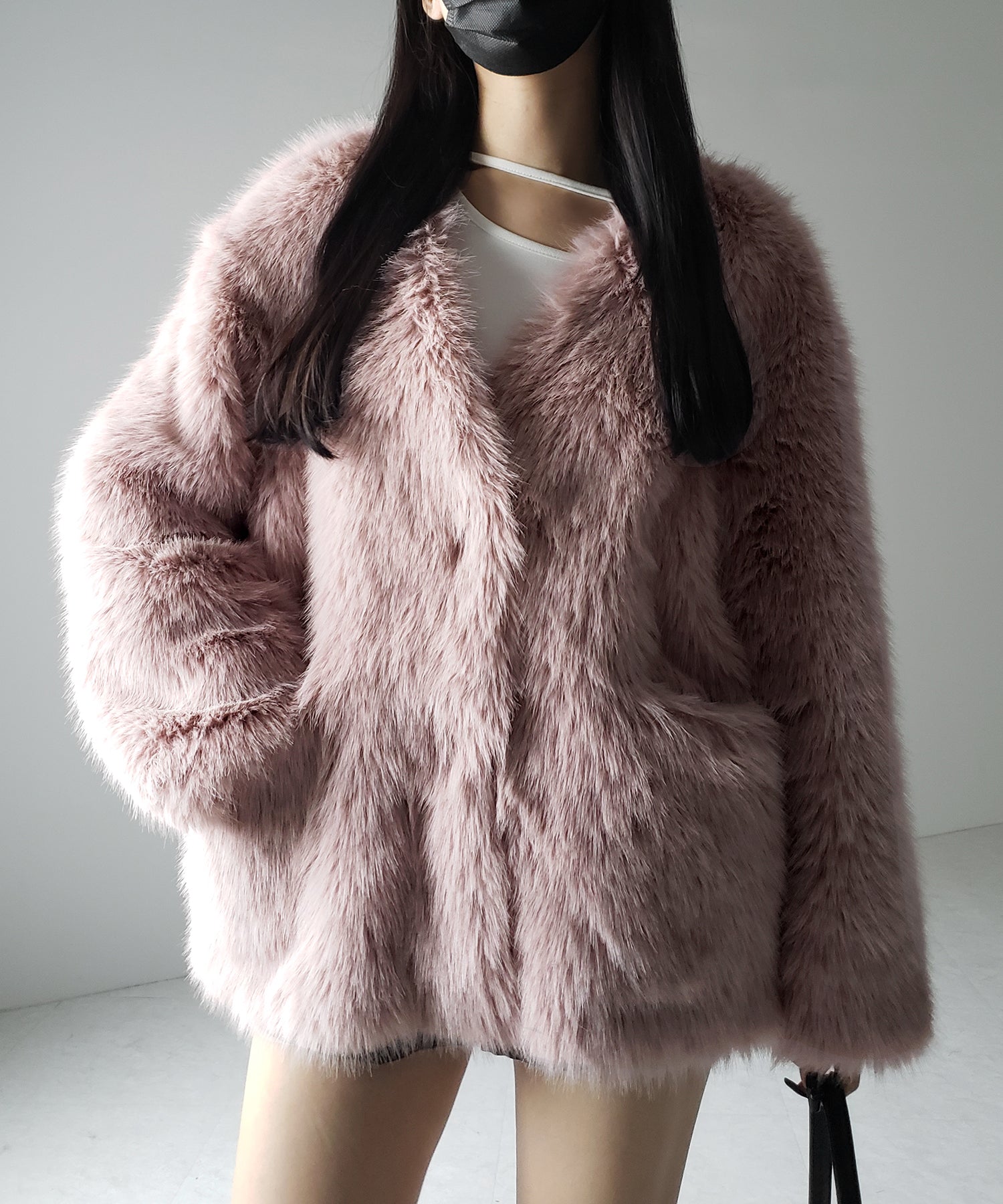 ミンクライクフェイクファーボリュームコート / mink-like fake fur volume coat