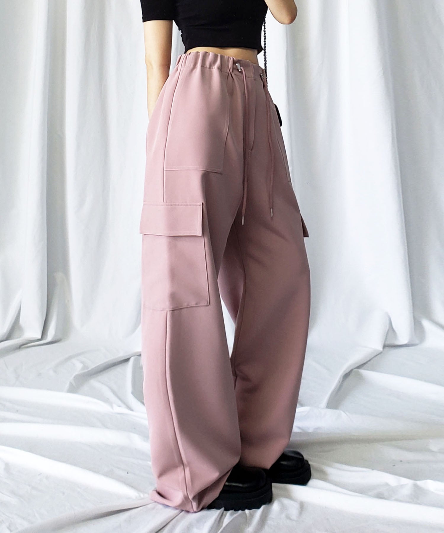 【 4size/6color 】2WAYドロストルーズカーゴワイドパンツ