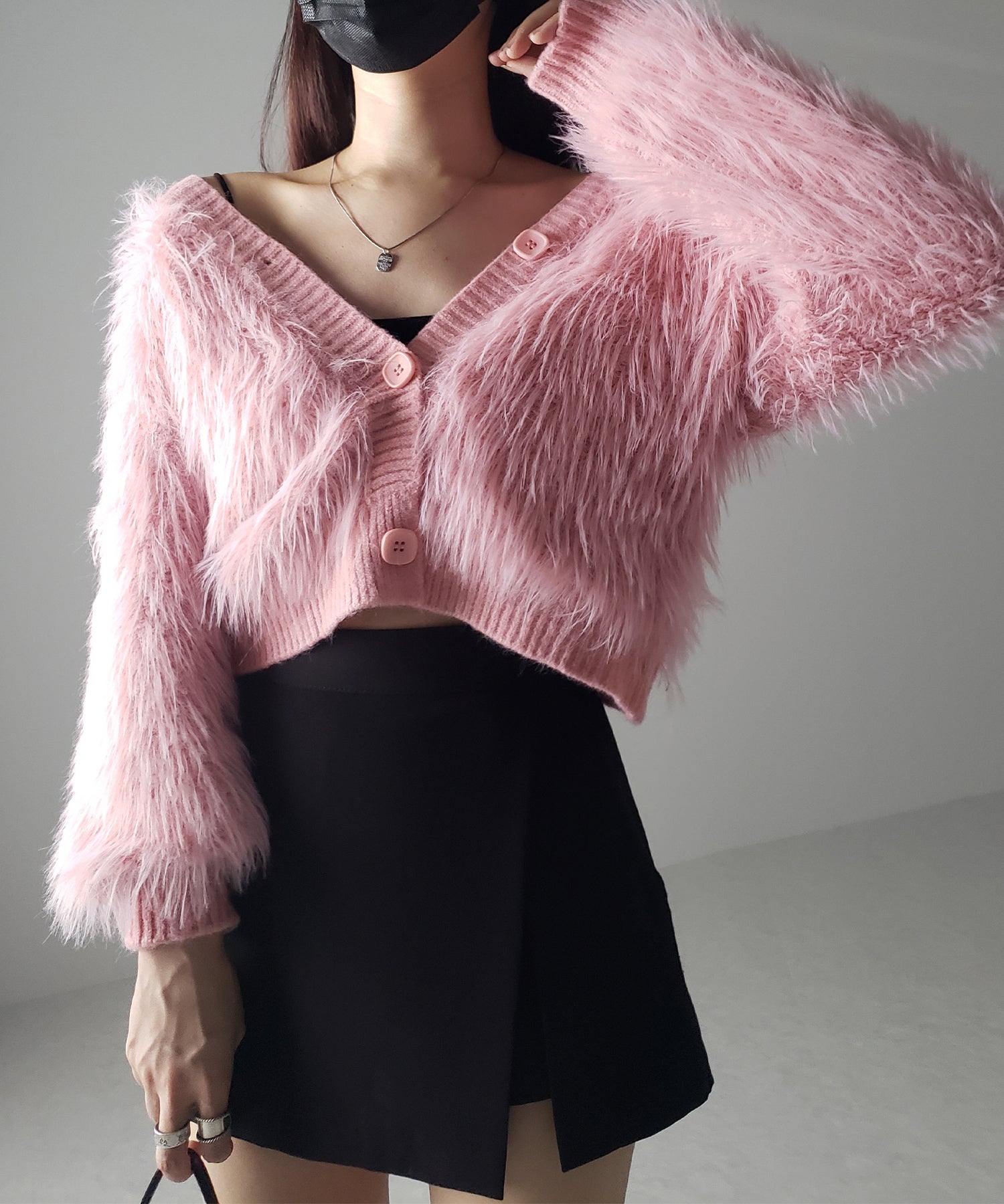 ファームードシャギーニットカーディガン