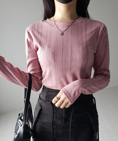ヴィンテージプリント長袖クロップドリブTシャツ / vintage print longsleeve cropped lib Tee