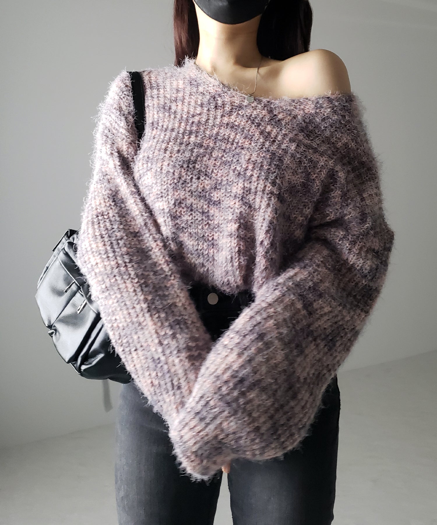 フラッフィーメランジルーズシャギーニット【韓国製】