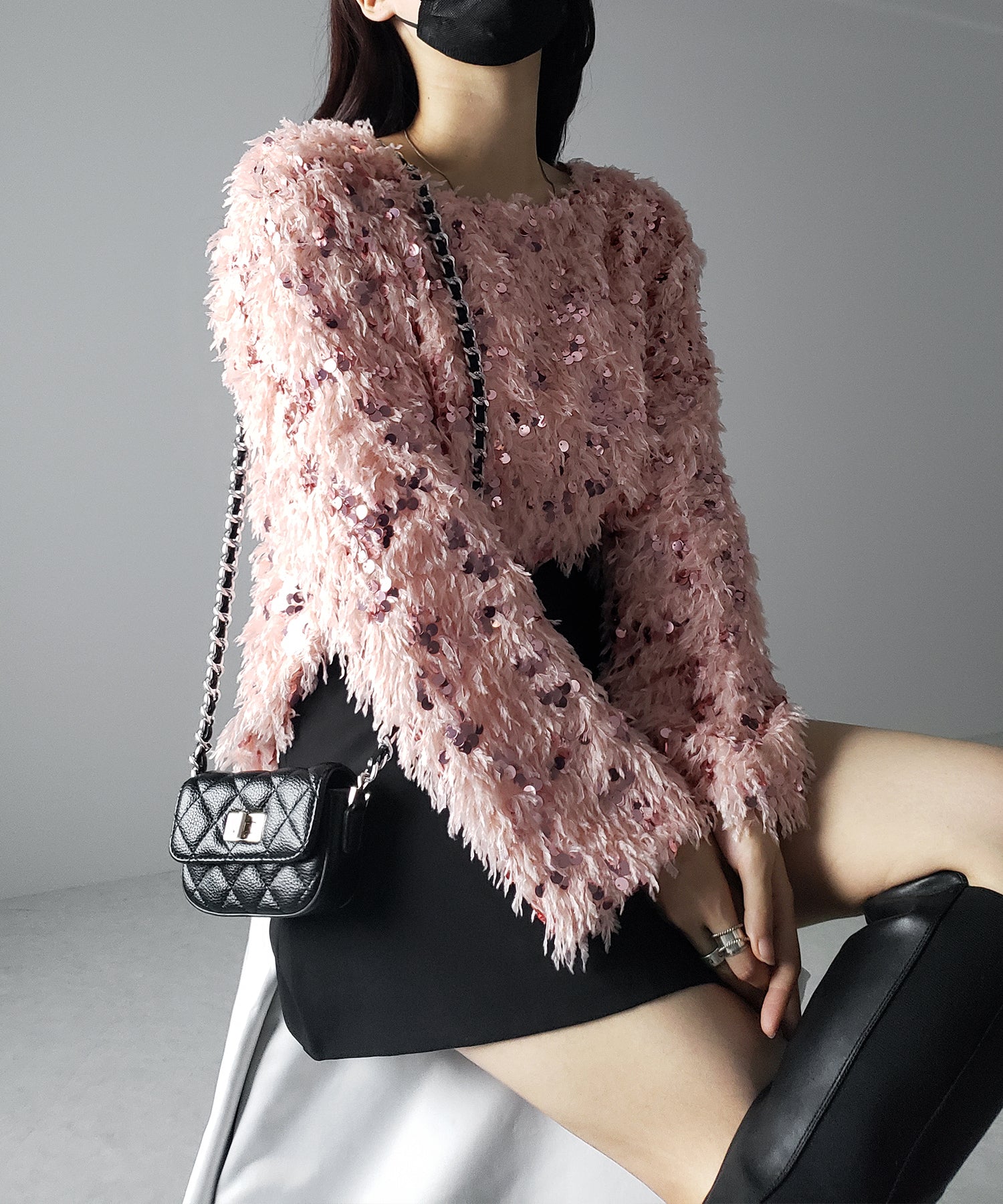【 4color 】フェザースパングルオーバートップス/feather spangle over tops