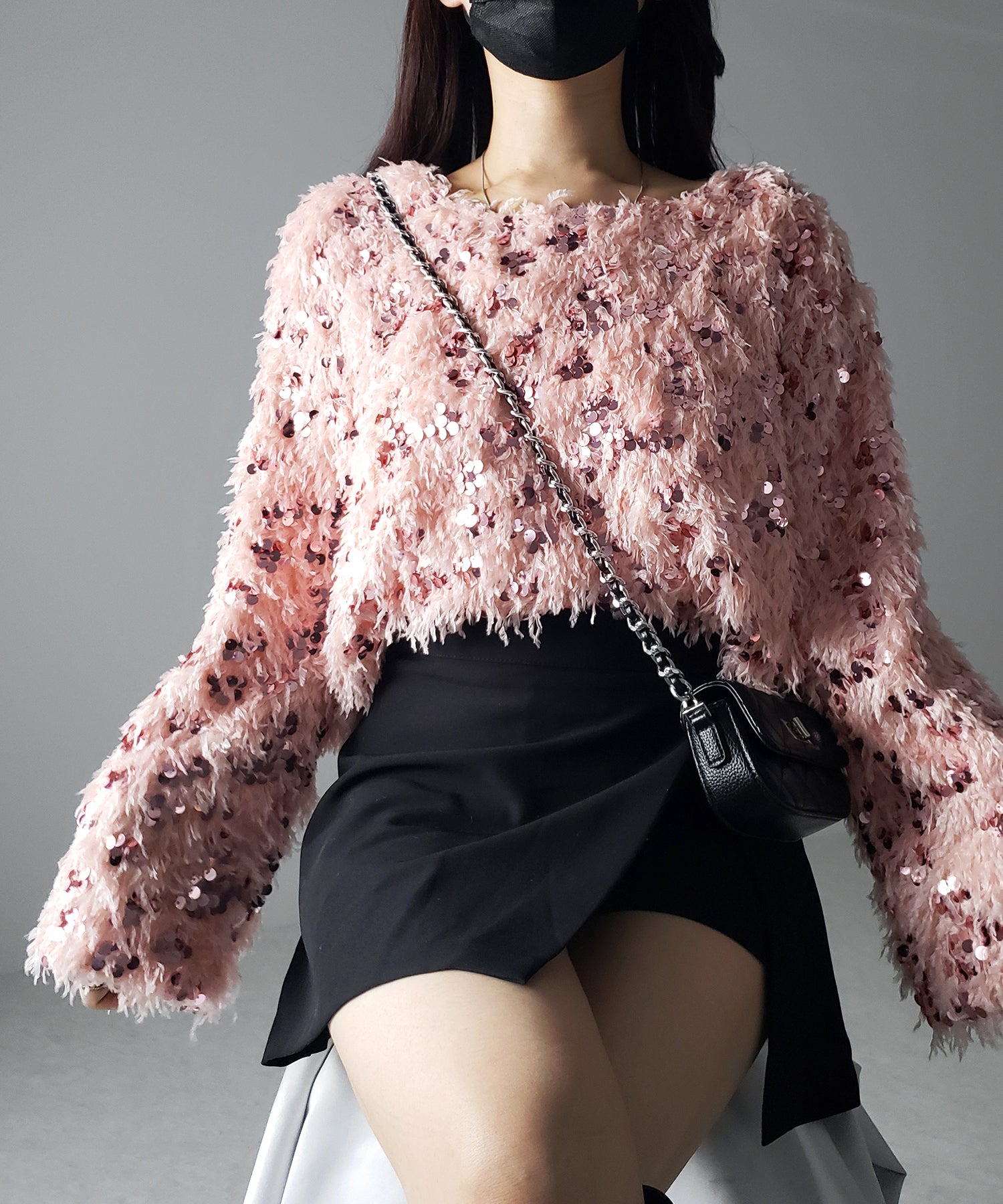 【 4color 】フェザースパングルオーバートップス/feather spangle over tops