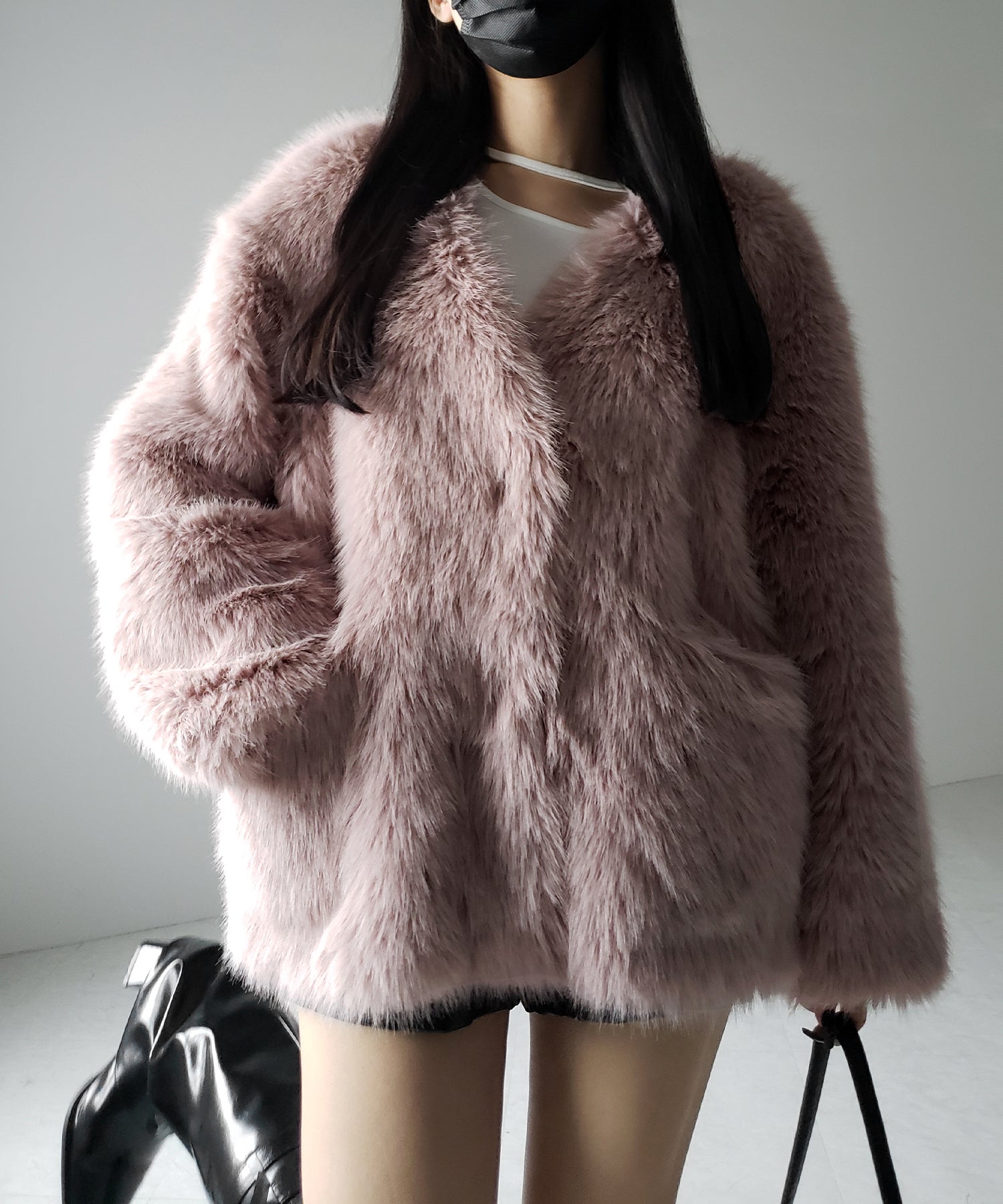 ミンクライクフェイクファーボリュームコート / mink-like fake fur volume coat