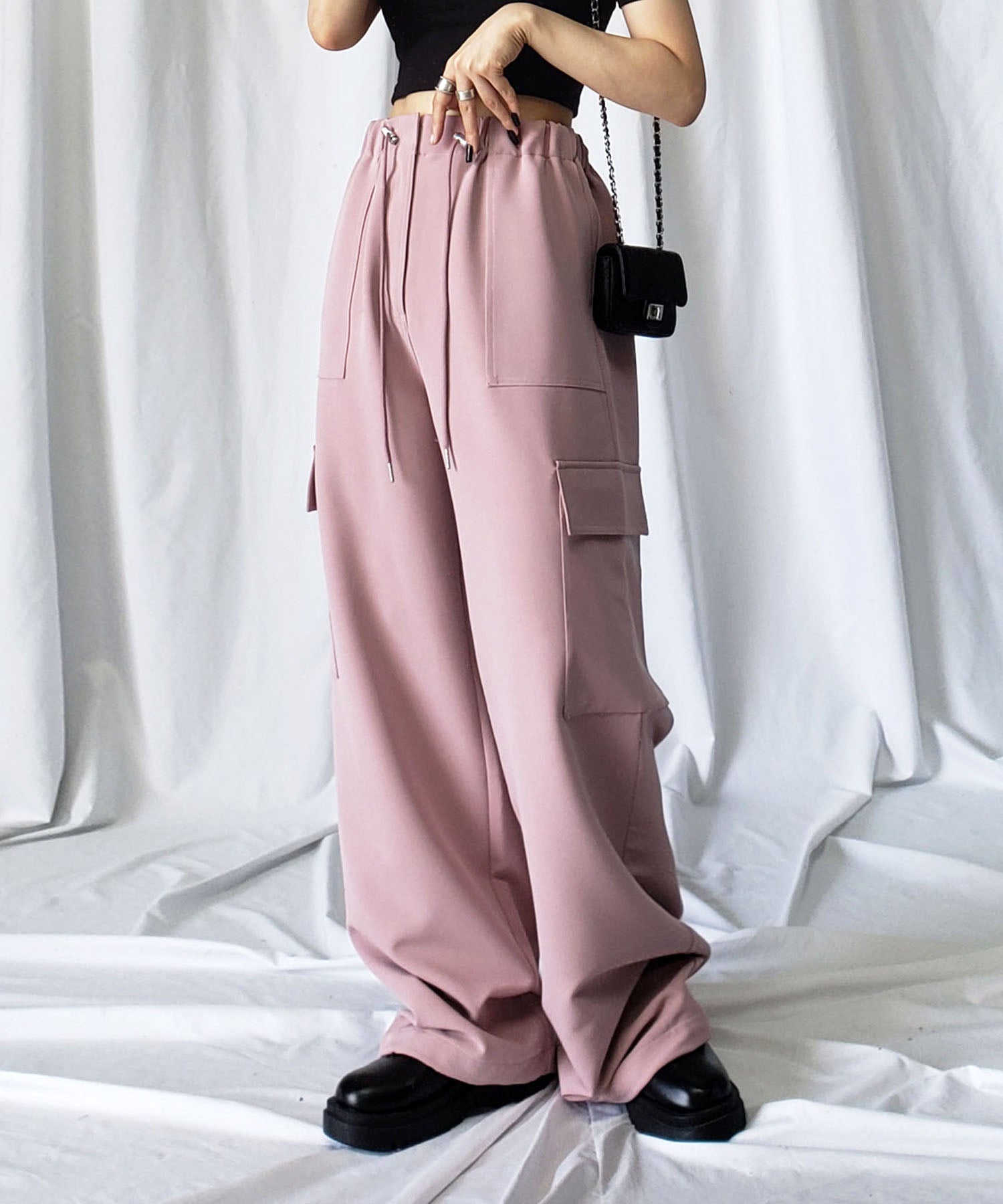 【 4size/6color 】2WAYドロストルーズカーゴワイドパンツ