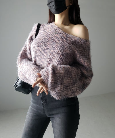 フラッフィーメランジルーズシャギーニット【韓国製】