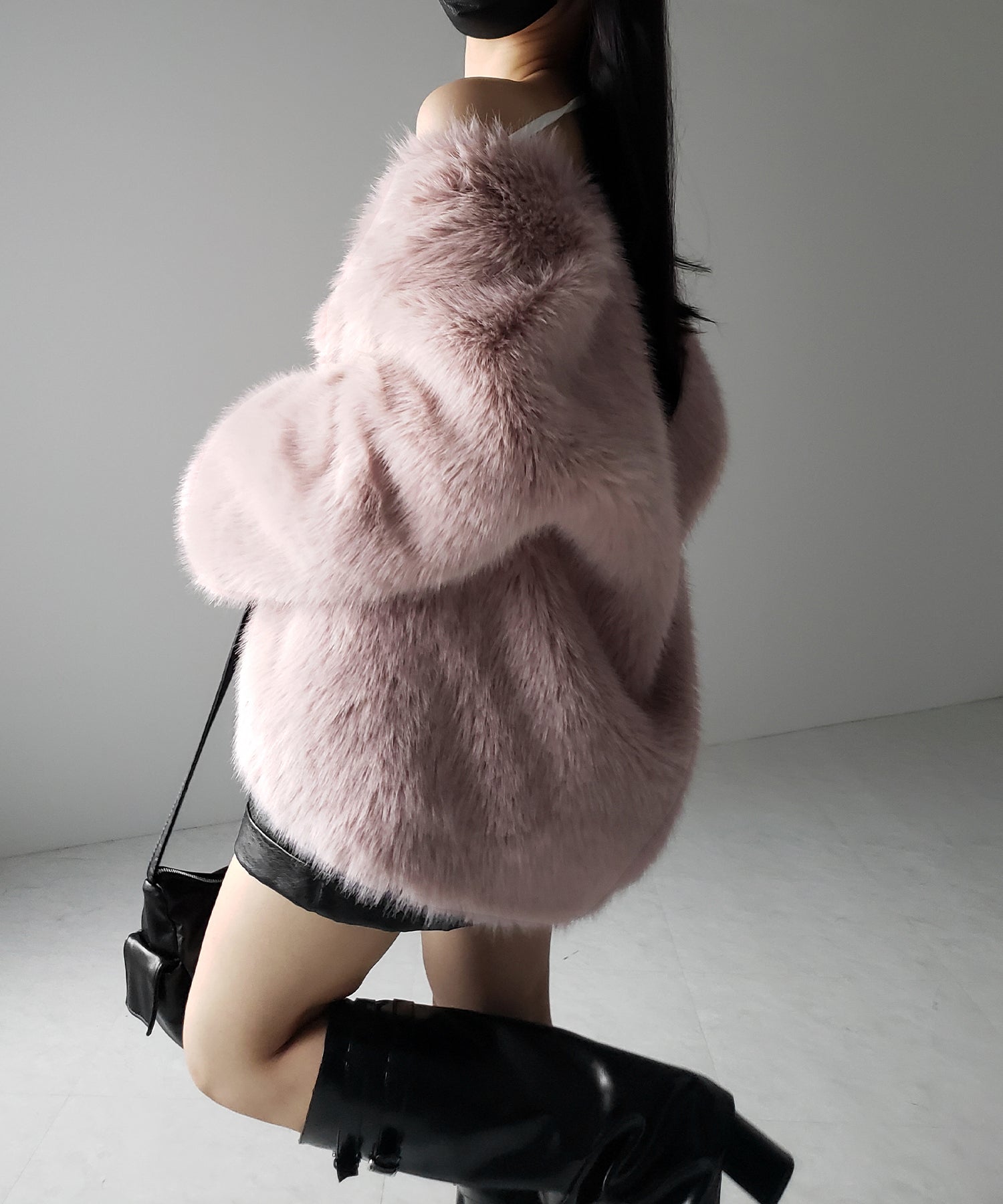 ミンクライクフェイクファーボリュームコート / mink-like fake fur volume coat