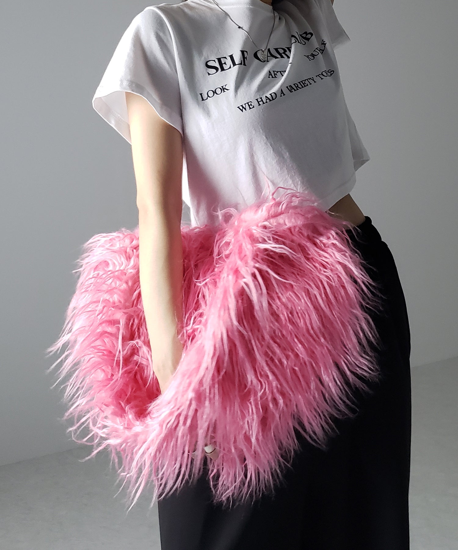 【 4color 】シャギーファーハートショルダーバッグ / shaggy fur heart shoulder bag