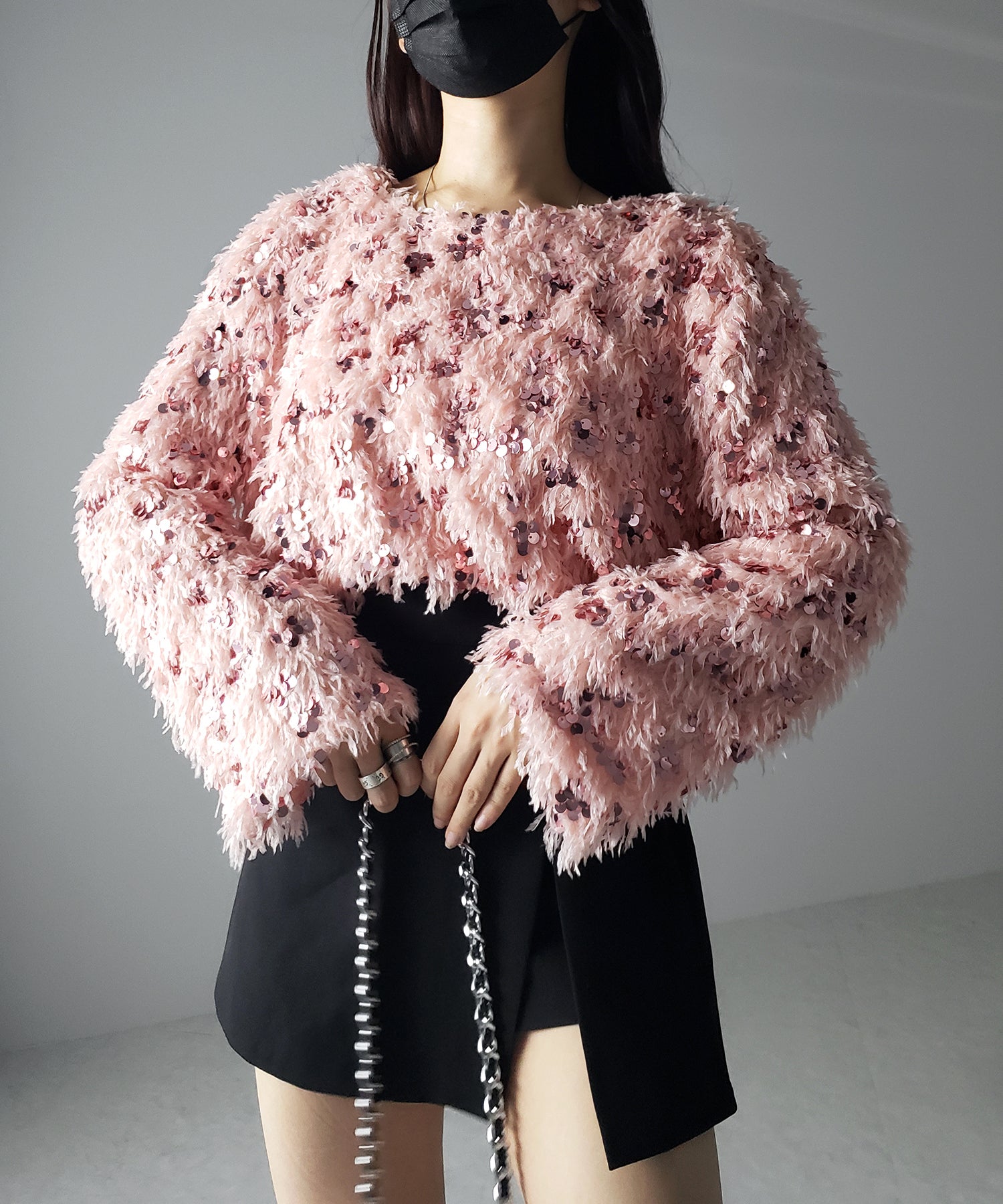 【 4color 】フェザースパングルオーバートップス/feather spangle over tops