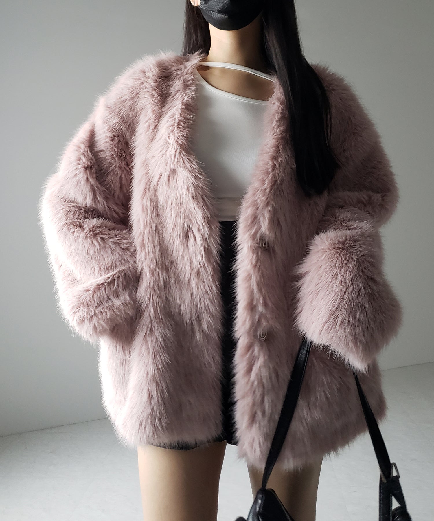 ミンクライクフェイクファーボリュームコート / mink-like fake fur volume coat