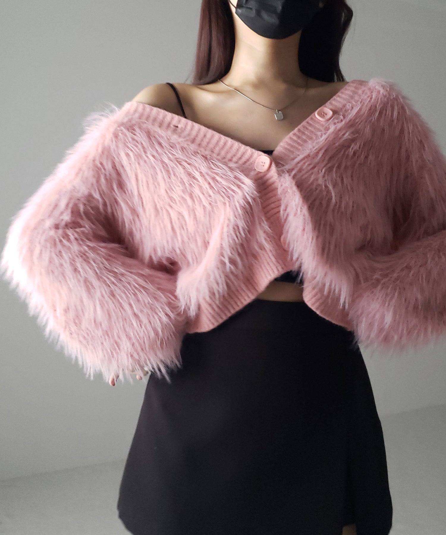 ファームードシャギーニットカーディガン