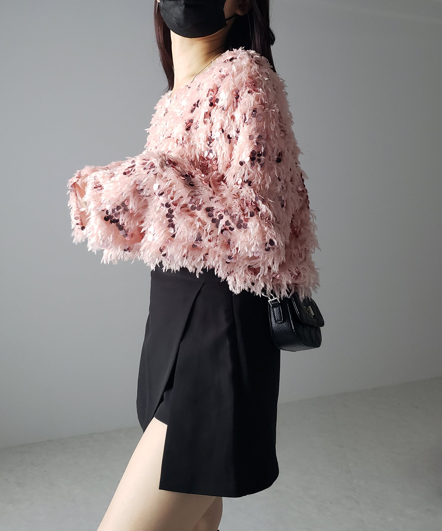 【 4color 】フェザースパングルオーバートップス/feather spangle over tops