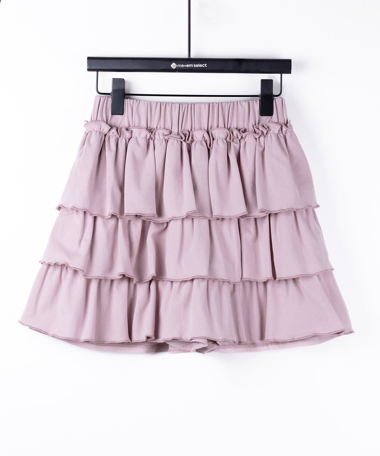 【 新色ピンク追加!4color 】3段フリルカットソーミニスカパン / 3 frill cutsew mini skirt pants