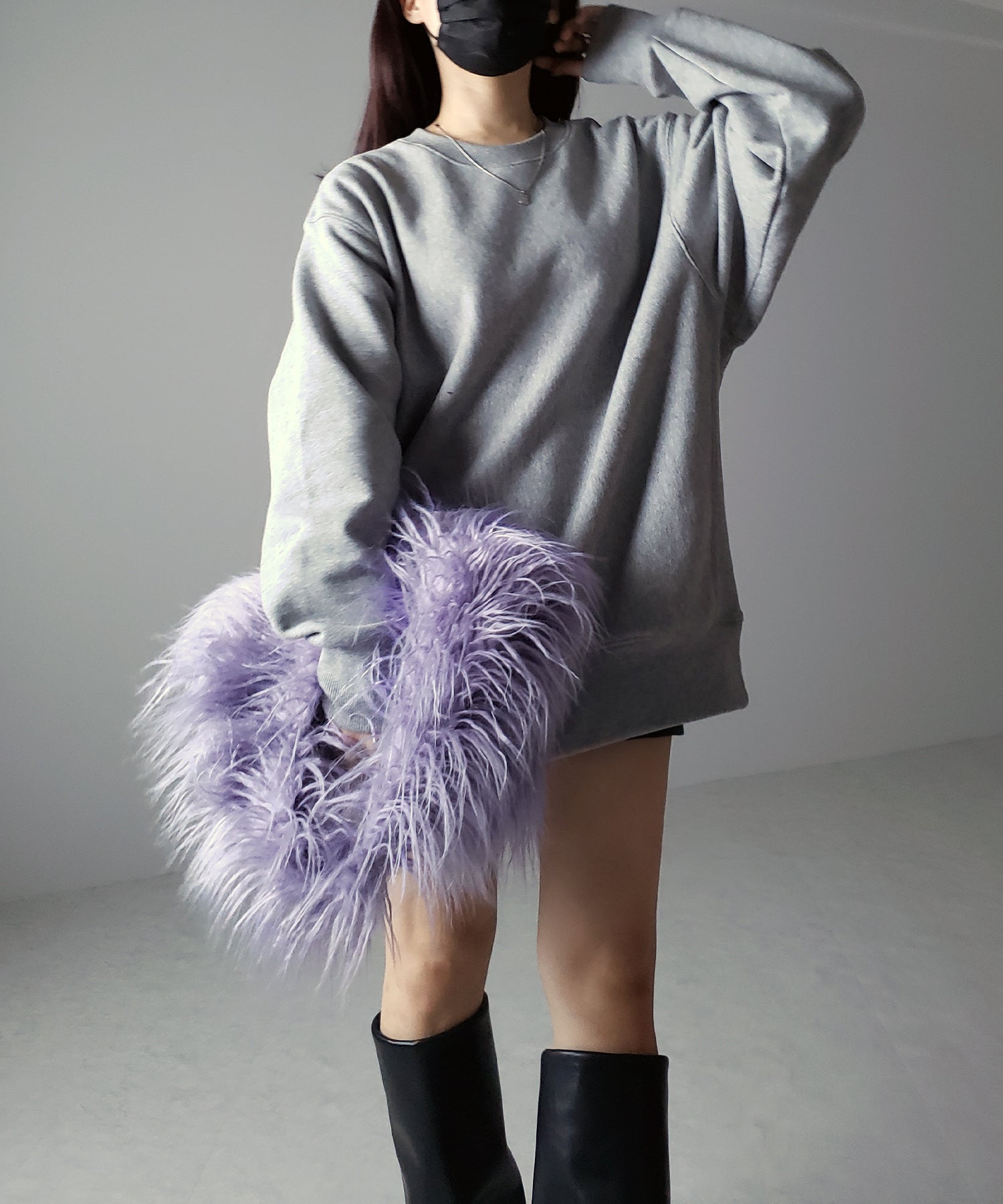 【 5color 】シャギーファーワンハンドルショルダーバッグ / shaggy fur onehandle shoulder bag