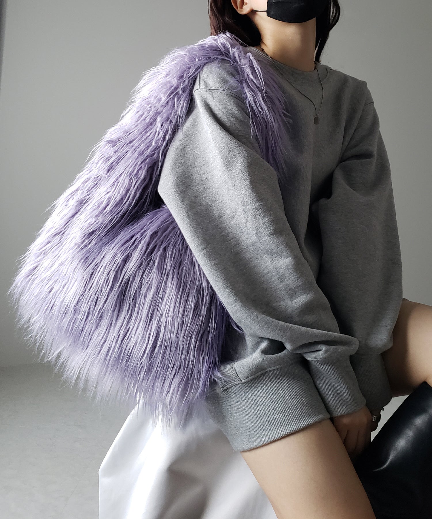 【 5color 】シャギーファーワンハンドルショルダーバッグ / shaggy fur onehandle shoulder bag