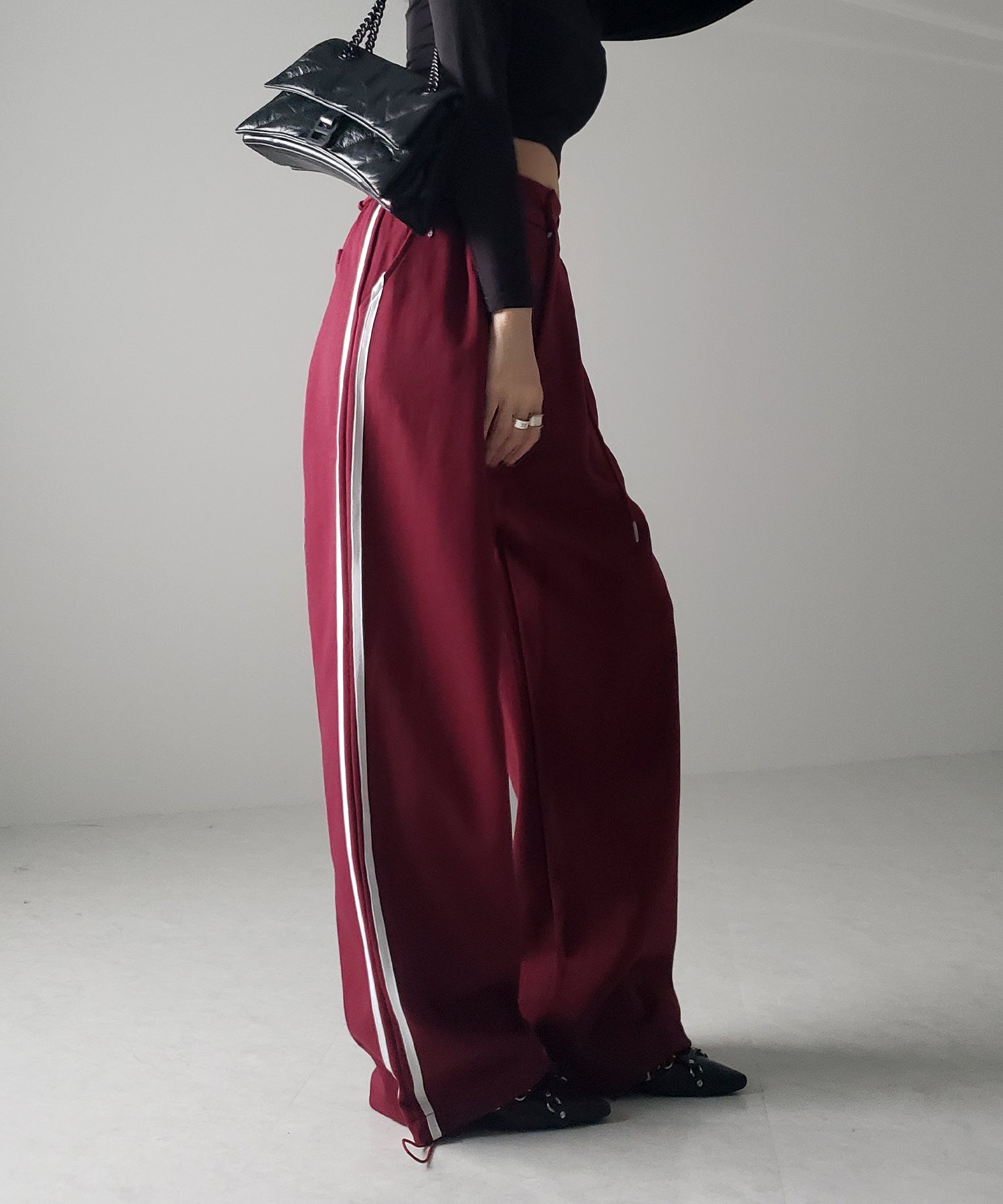 2WAYウエストコードサイドライントラックワイドパンツ