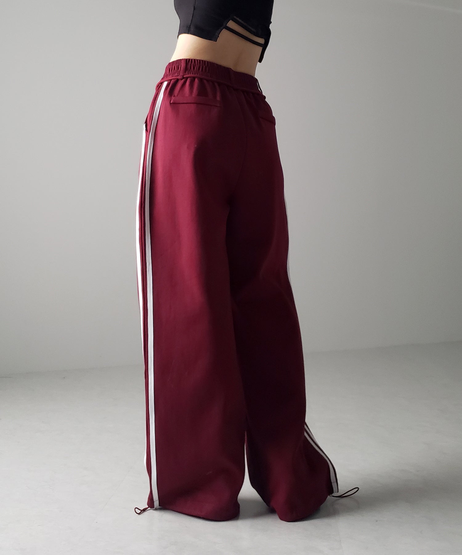 2WAYウエストコードサイドライントラックワイドパンツ