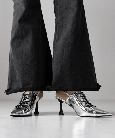 ポインテッドトゥレースアップスニーカーミュール / pointed toe lace up sneaker mules