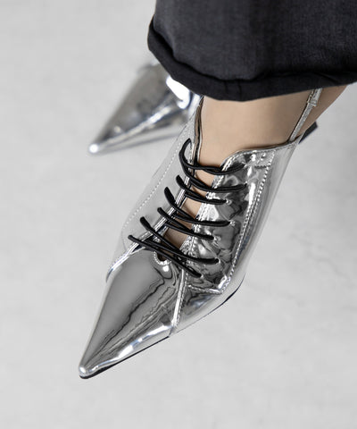 ポインテッドトゥレースアップスニーカーミュール / pointed toe lace up sneaker mules