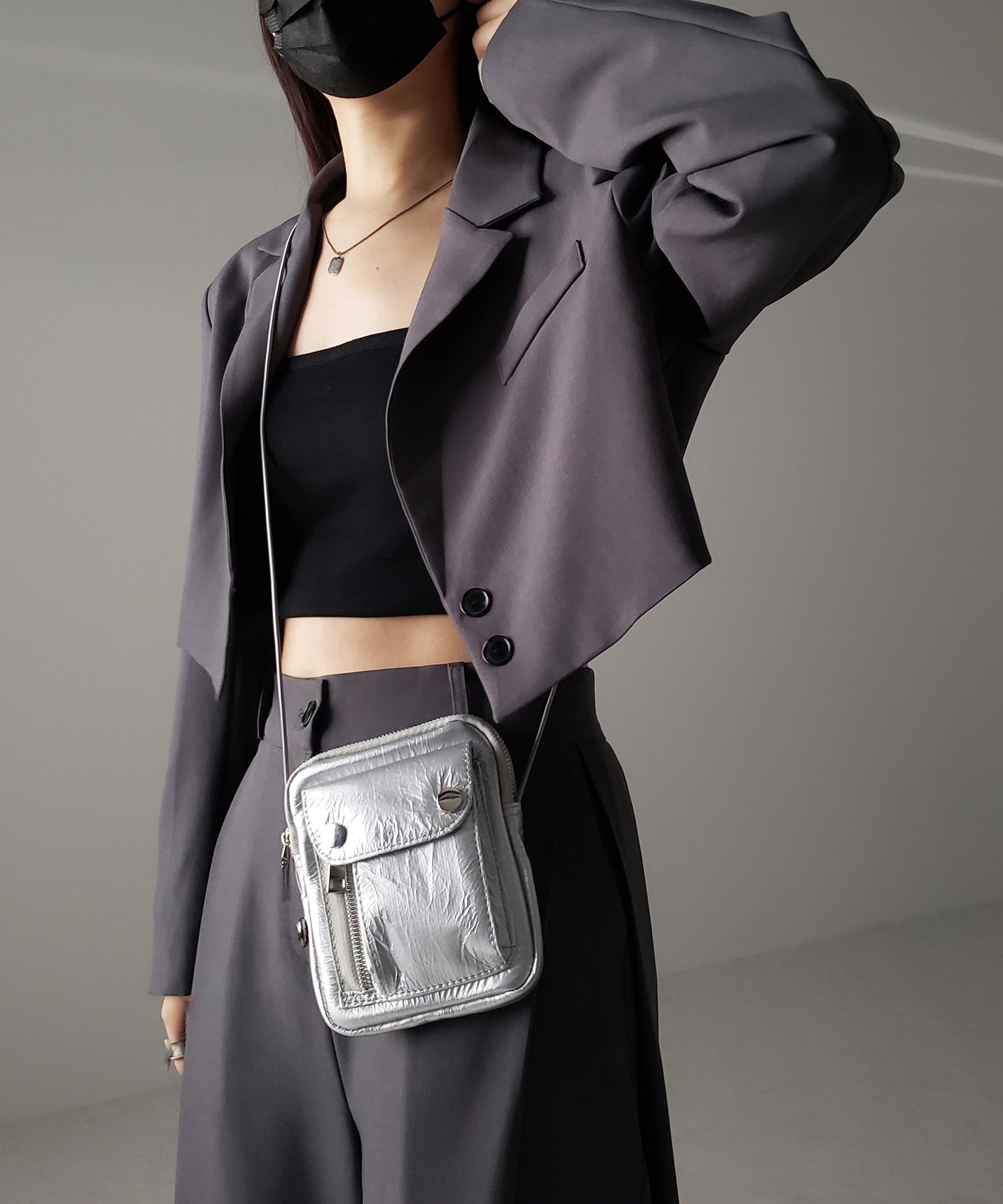 【 2color 】メタリックドロストワンマイルミニショルダーバッグ