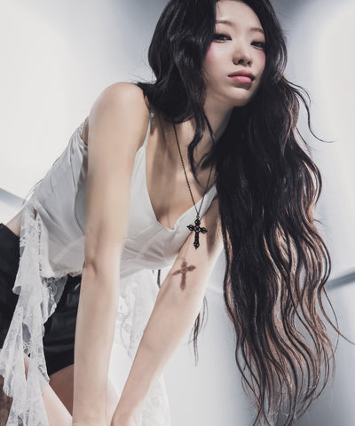 レースフリルレイヤードビスチェキャミソール / lace frill layered bustier camisole
