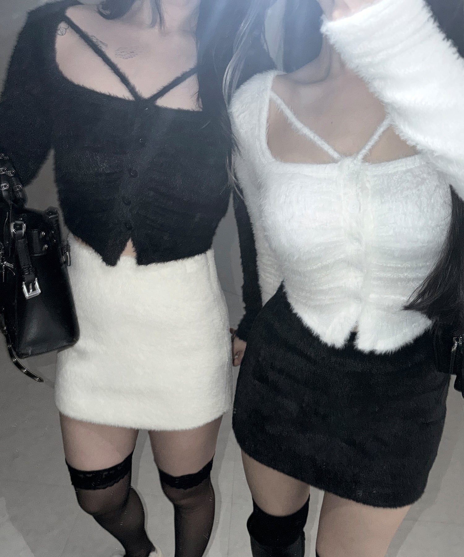 ハイウエストシャギータイトミニスカート / high waist shaggy tight mini skirt