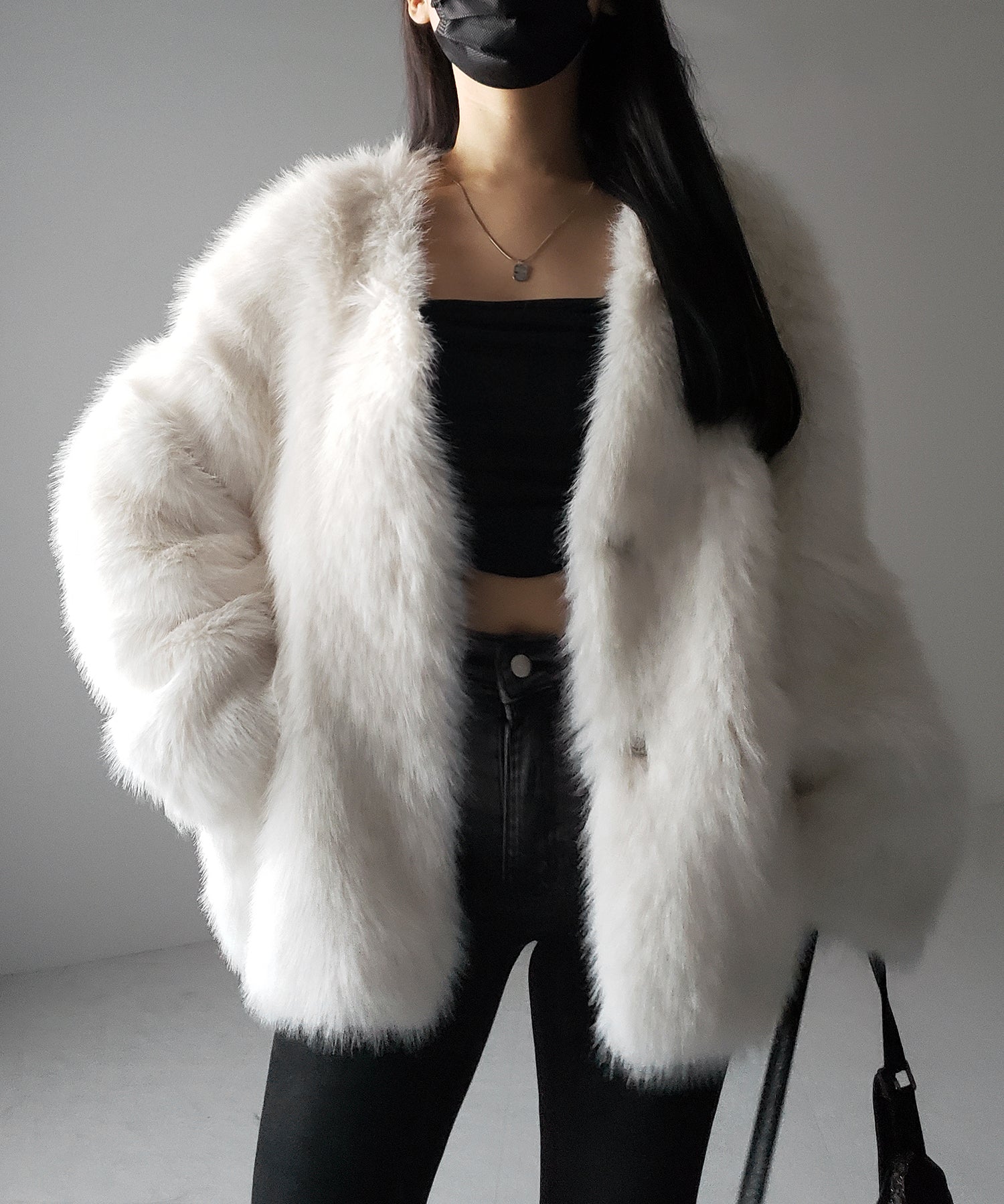 ミンクライクフェイクファーボリュームコート / mink-like fake fur volume coat