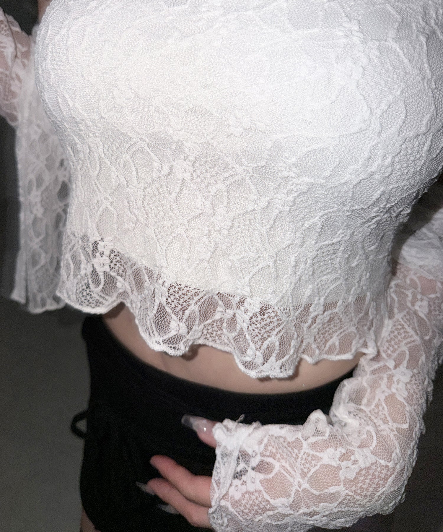 ストレッチレースメローキャミソール + カーディガンセット /stretch lace mellow camisole + cardigan set