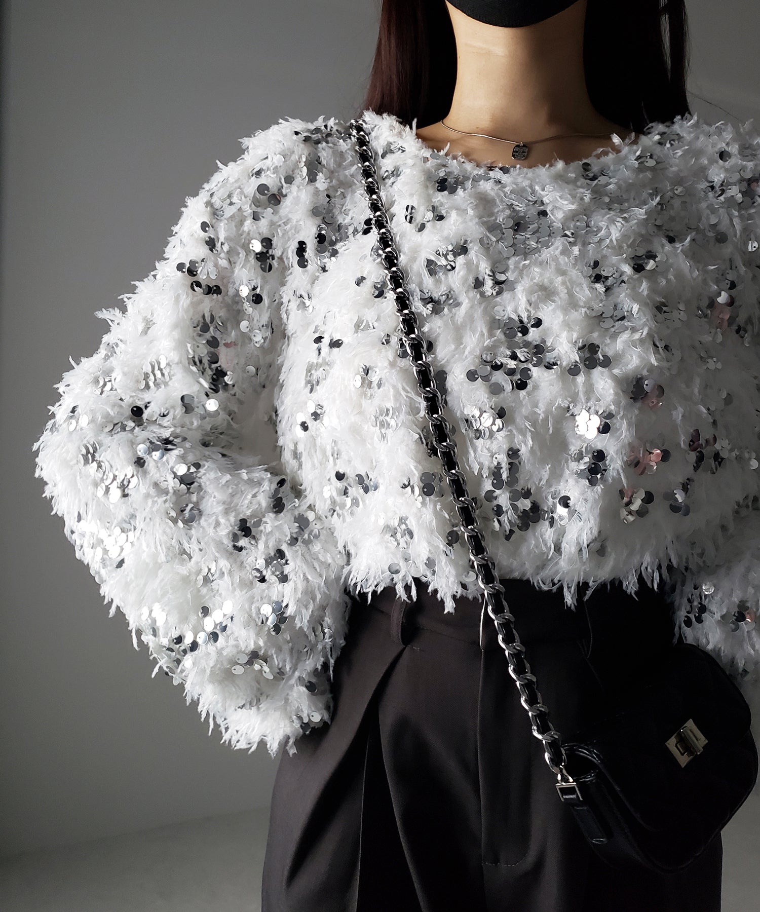 【 4color 】フェザースパングルオーバートップス/feather spangle over tops