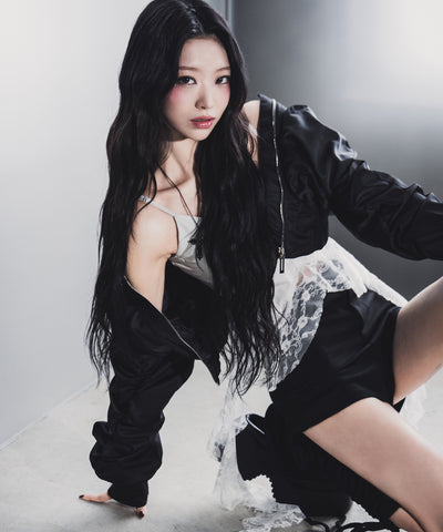 レースフリルレイヤードビスチェキャミソール / lace frill layered bustier camisole
