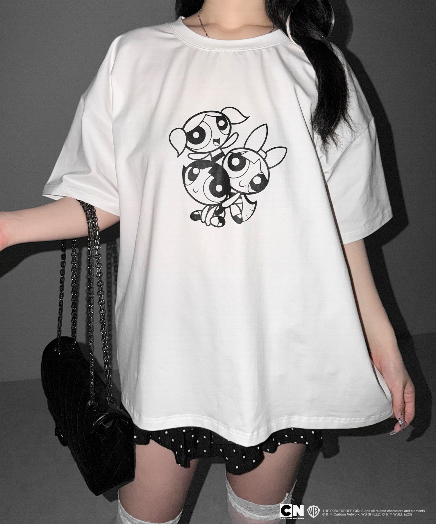 【THE POWERPUFF GIRLS】パワーパフガールズビッグプリントオーバーサイズTシャツ / big print oversize Tee【 セットアップ着用可能 】