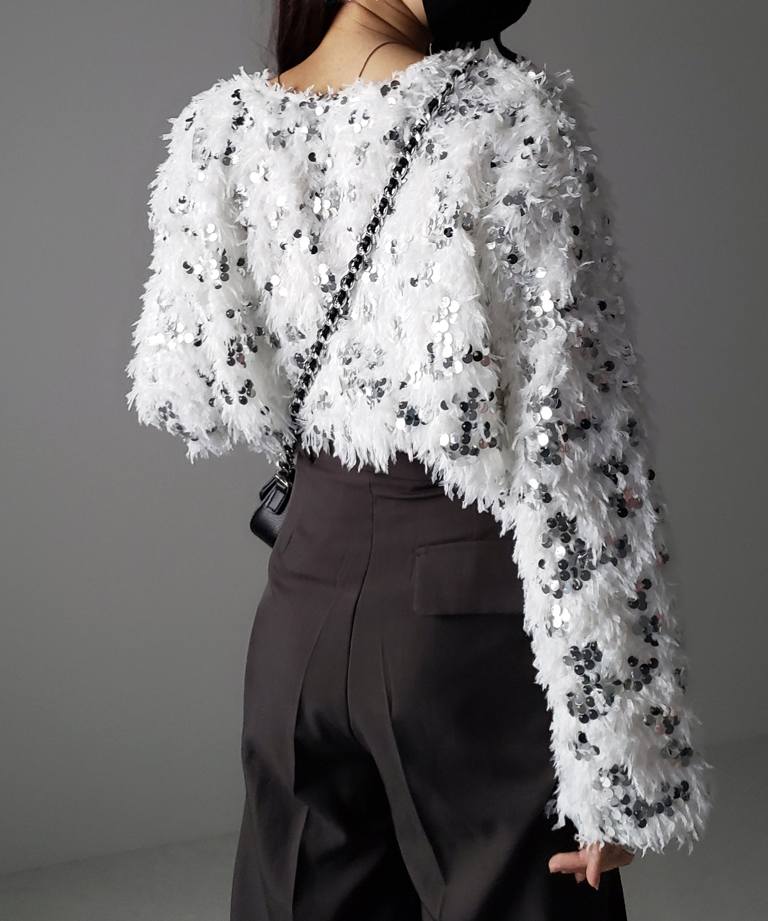 【 4color 】フェザースパングルオーバートップス/feather spangle over tops