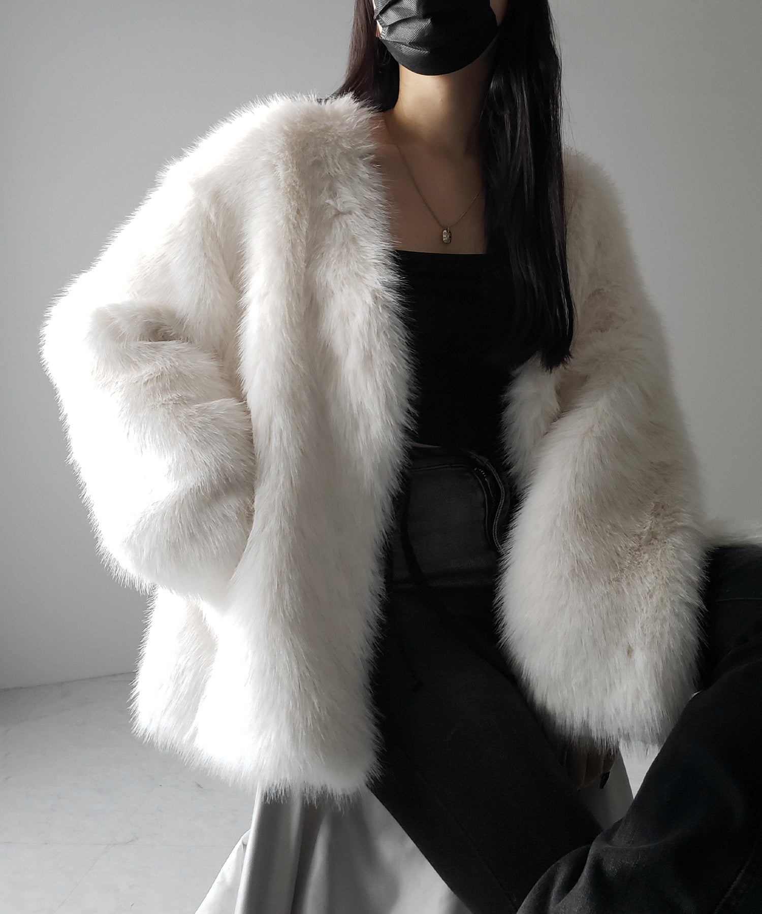 ミンクライクフェイクファーボリュームコート / mink-like fake fur volume coat