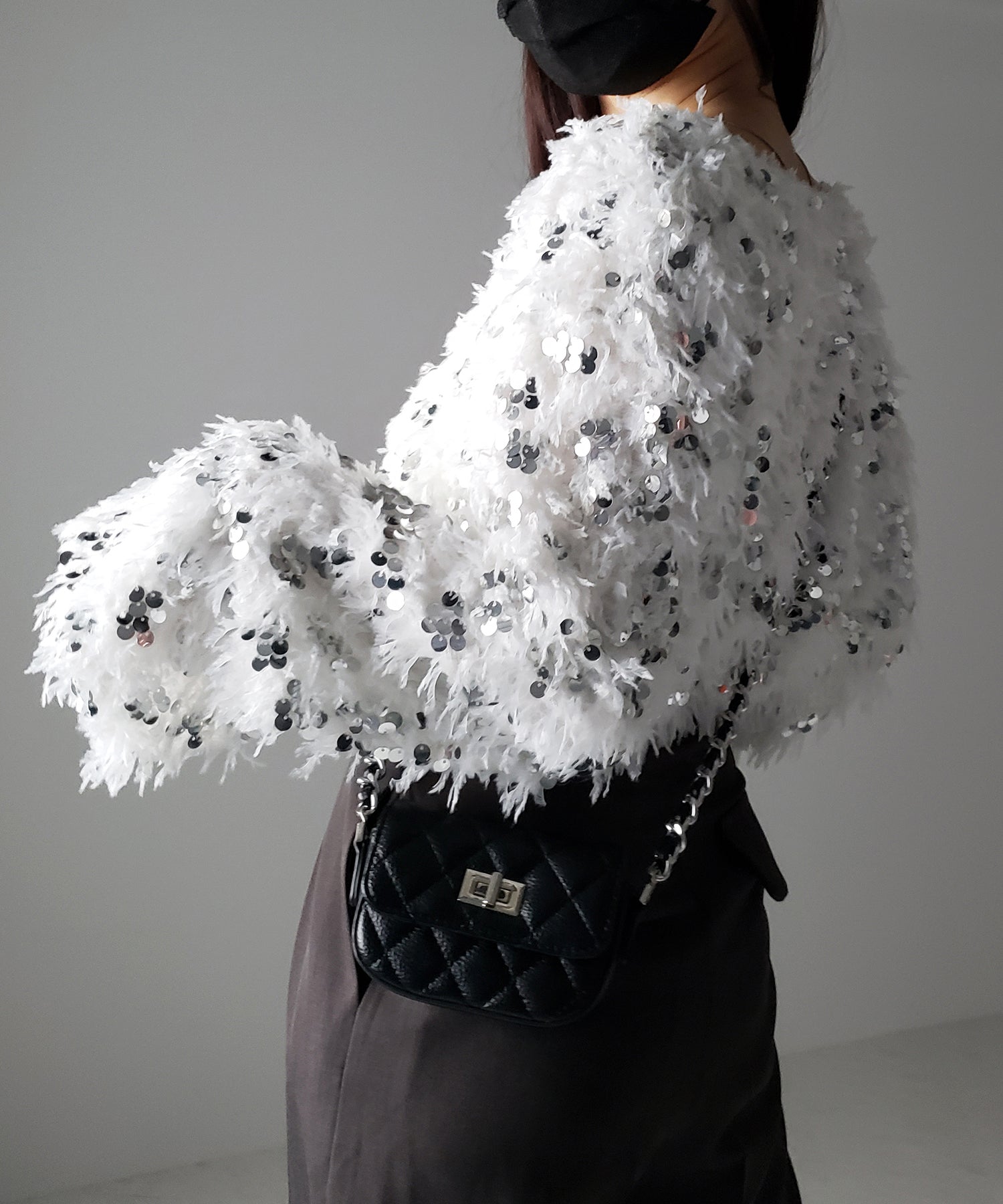 【 4color 】フェザースパングルオーバートップス/feather spangle over tops